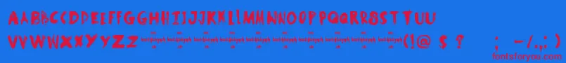 DkSamhain Font – Red Fonts on Blue Background