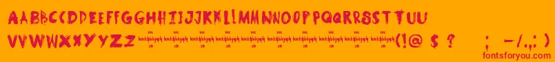 DkSamhain Font – Red Fonts on Orange Background