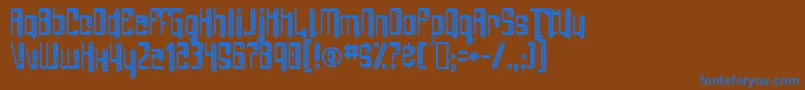 AngiePierced-Schriftart – Blaue Schriften auf braunem Hintergrund