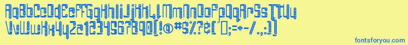 AngiePierced Font – Blue Fonts on Yellow Background