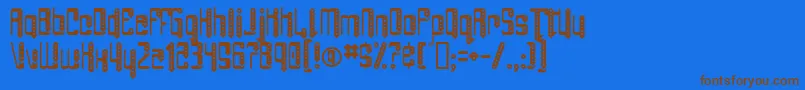 AngiePierced-Schriftart – Braune Schriften auf blauem Hintergrund