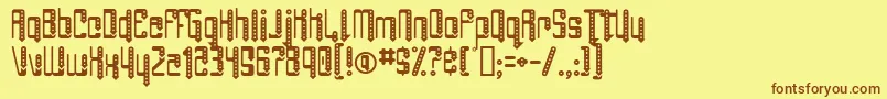 AngiePierced Font – Brown Fonts on Yellow Background
