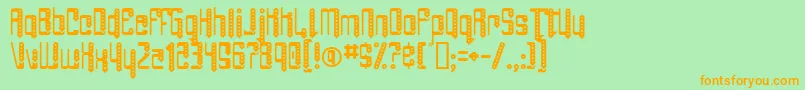 AngiePierced-Schriftart – Orangefarbene Schriften auf grünem Hintergrund