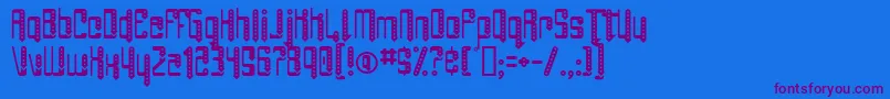 AngiePierced-Schriftart – Violette Schriften auf blauem Hintergrund