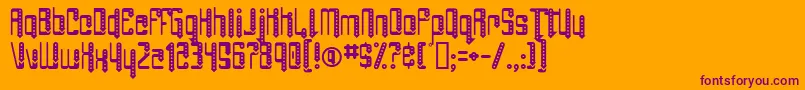 フォントAngiePierced – オレンジの背景に紫のフォント