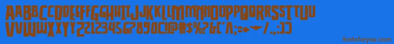 Thunderhawkdropexpand Font – Brown Fonts on Blue Background