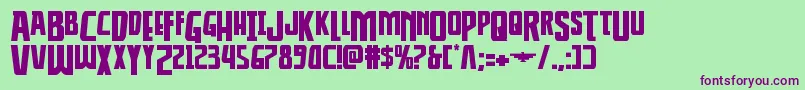 Thunderhawkdropexpand Font – Purple Fonts on Green Background