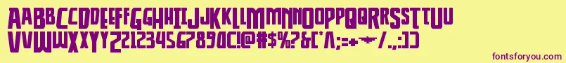 Thunderhawkdropexpand Font – Purple Fonts on Yellow Background