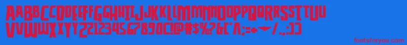 Thunderhawkdropexpand Font – Red Fonts on Blue Background