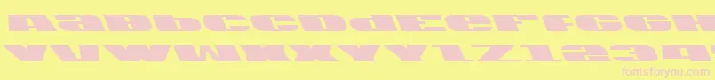 Usav2lft-Schriftart – Rosa Schriften auf gelbem Hintergrund