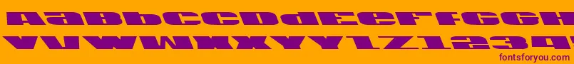 Usav2lft-Schriftart – Violette Schriften auf orangefarbenem Hintergrund