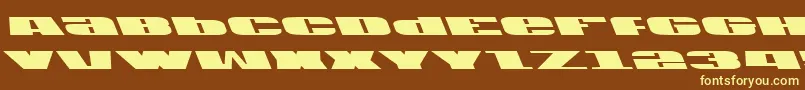フォントUsav2lft – 黄色のフォント、茶色の背景