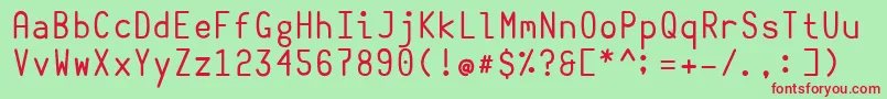 Belshawdonutrobot Font – Red Fonts on Green Background