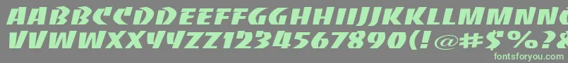 BaccaratwideRegular-fontti – vihreät fontit harmaalla taustalla