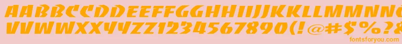 BaccaratwideRegular Font – Orange Fonts on Pink Background