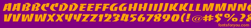 Шрифт BaccaratwideRegular – оранжевые шрифты на фиолетовом фоне