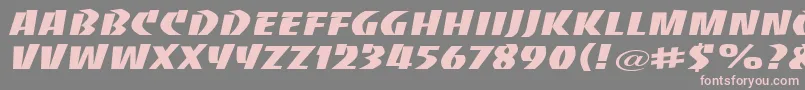 フォントBaccaratwideRegular – 灰色の背景にピンクのフォント