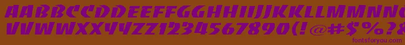 フォントBaccaratwideRegular – 紫色のフォント、茶色の背景