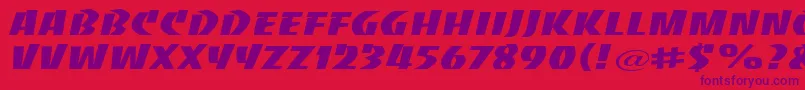 フォントBaccaratwideRegular – 赤い背景に紫のフォント