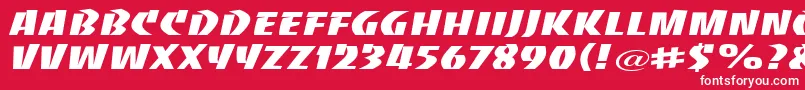 フォントBaccaratwideRegular – 赤い背景に白い文字