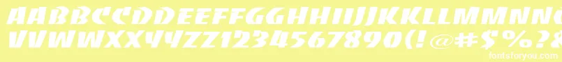 Шрифт BaccaratwideRegular – белые шрифты на жёлтом фоне
