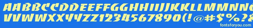 BaccaratwideRegular-fontti – keltaiset fontit sinisellä taustalla