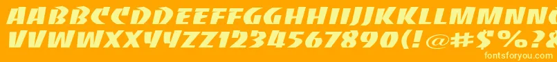 フォントBaccaratwideRegular – オレンジの背景に黄色の文字