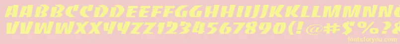 BaccaratwideRegular Font – Yellow Fonts on Pink Background