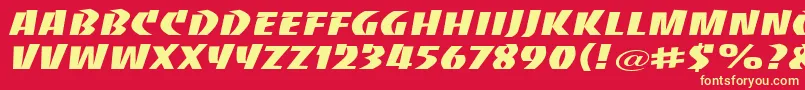 Шрифт BaccaratwideRegular – жёлтые шрифты на красном фоне