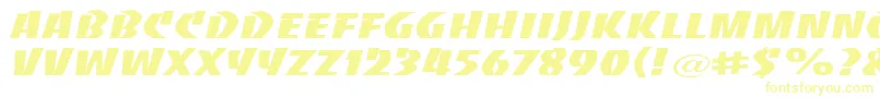 Шрифт BaccaratwideRegular – жёлтые шрифты на белом фоне