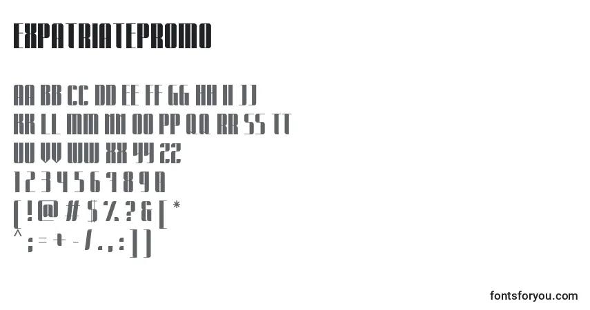 Schriftart ExpatriatePromo – Alphabet, Zahlen, spezielle Symbole