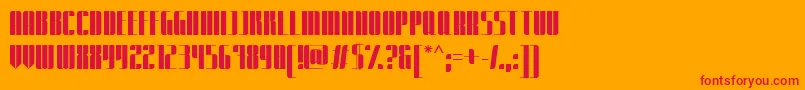 フォントExpatriatePromo – オレンジの背景に赤い文字