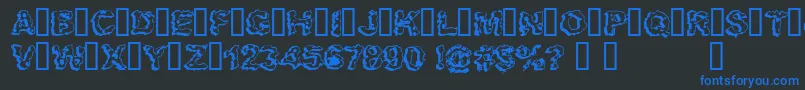 Apocalypshit Font – Blue Fonts on Black Background