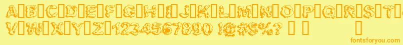 Apocalypshit Font – Orange Fonts on Yellow Background
