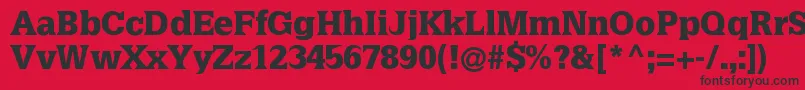 Latiniablack-Schriftart – Schwarze Schriften auf rotem Hintergrund