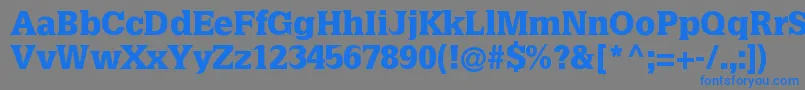 フォントLatiniablack – 灰色の背景に青い文字