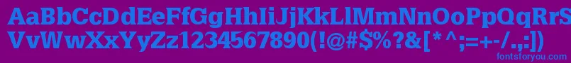 Latiniablack Font – Blue Fonts on Purple Background