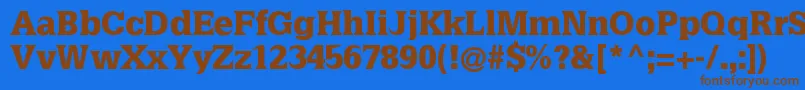 Latiniablack Font – Brown Fonts on Blue Background