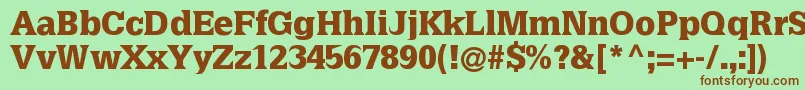 Latiniablack Font – Brown Fonts on Green Background