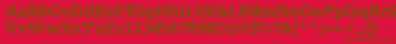 フォントLatiniablack – 赤い背景に茶色の文字