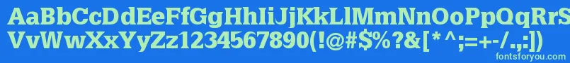 Latiniablack Font – Green Fonts on Blue Background