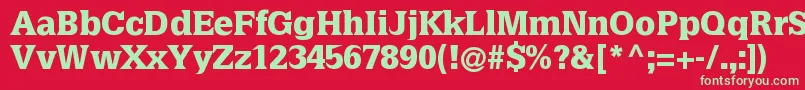 Latiniablack Font – Green Fonts on Red Background