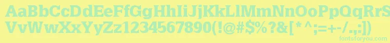 Latiniablack Font – Green Fonts on Yellow Background