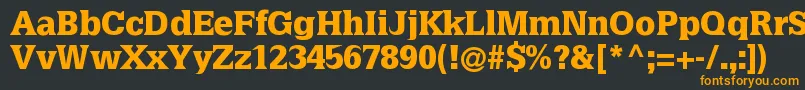 フォントLatiniablack – 黒い背景にオレンジの文字