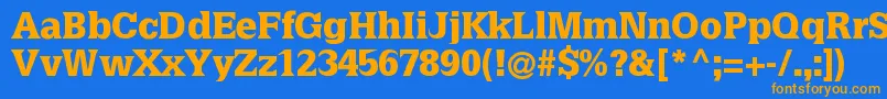 Latiniablack Font – Orange Fonts on Blue Background
