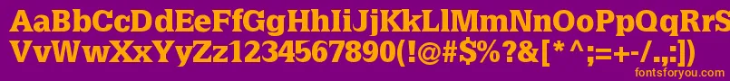 Latiniablack Font – Orange Fonts on Purple Background