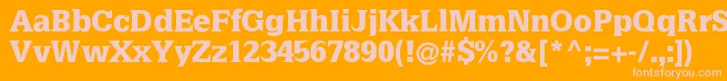 Latiniablack Font – Pink Fonts on Orange Background