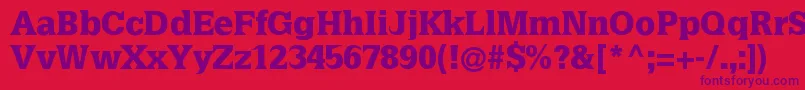 Latiniablack Font – Purple Fonts on Red Background