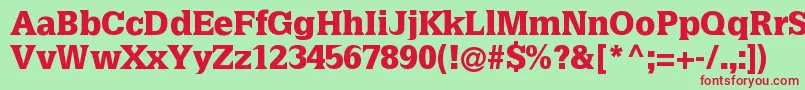 Latiniablack Font – Red Fonts on Green Background