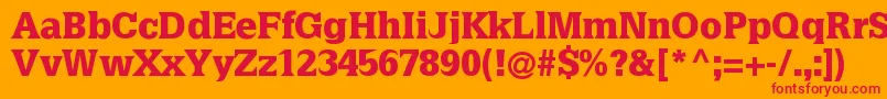 Latiniablack Font – Red Fonts on Orange Background